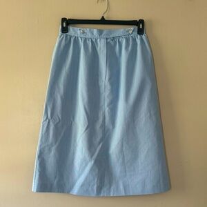 Inner Visions Skirt size 12 Midi Casual Front Button  Striped Cotton Blend